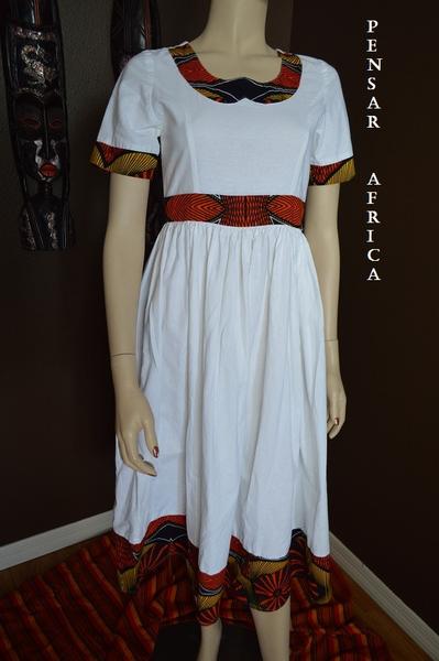 white kitenge dress